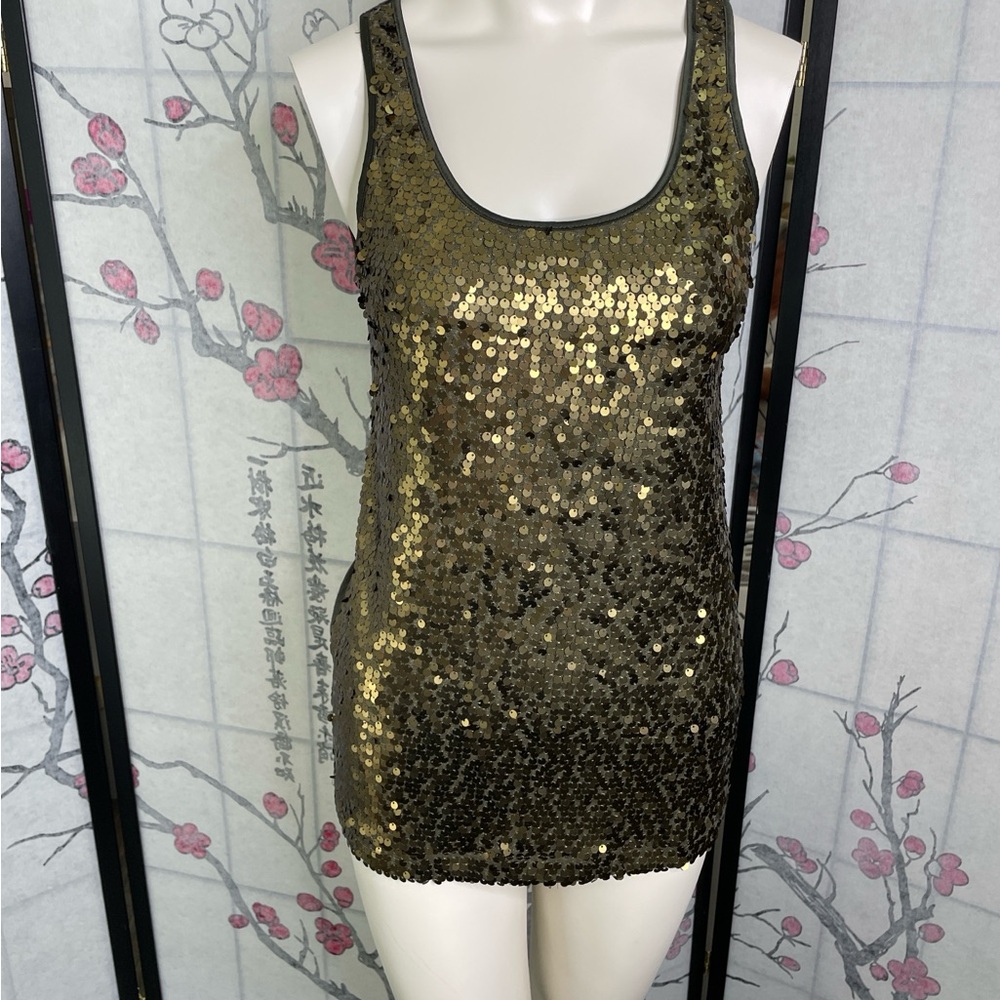 Express Gold Sequin Tank Top